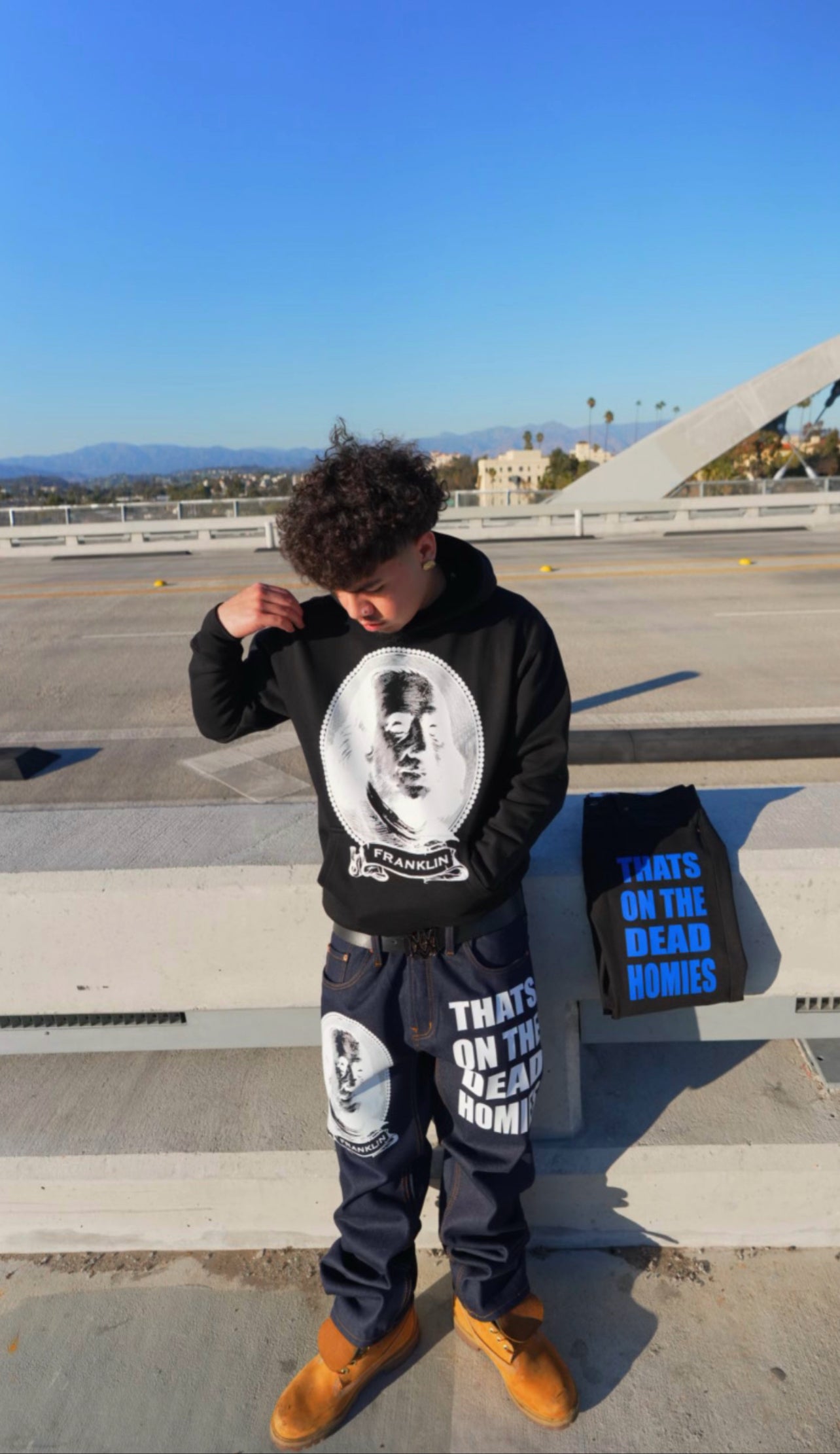 FRANKLIN-DEAD HOMIES Straight Leg Style Jeans - DARK BLUE JEANS