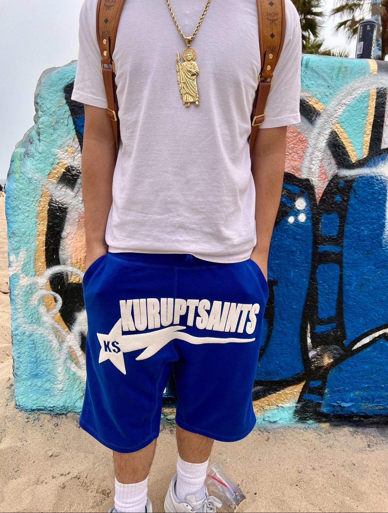 KURUPT $AINTS SWEAT SHORTS - BLUE