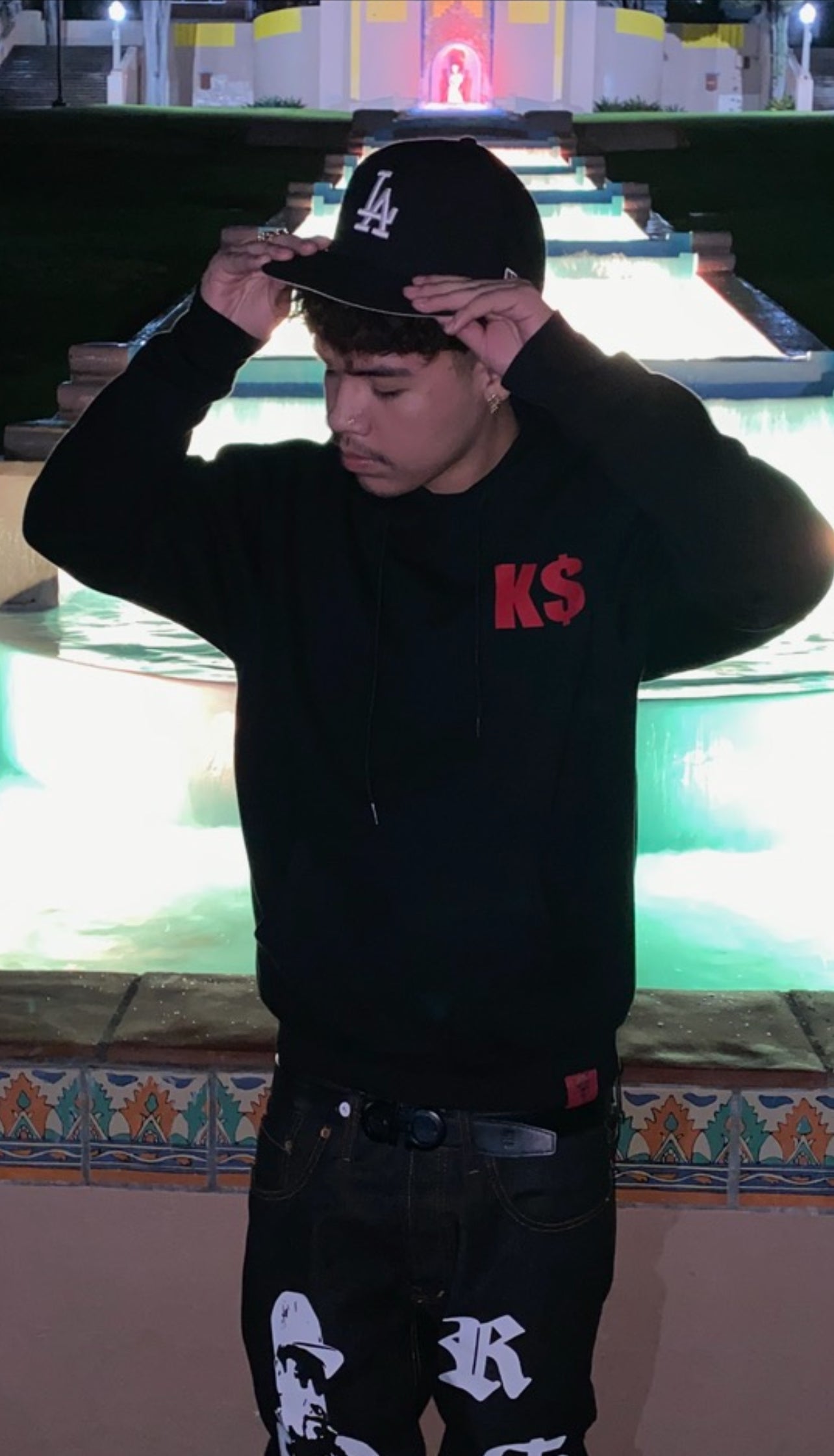 ALL BLUE FACE$ Hoodie Sweater - Black & Red