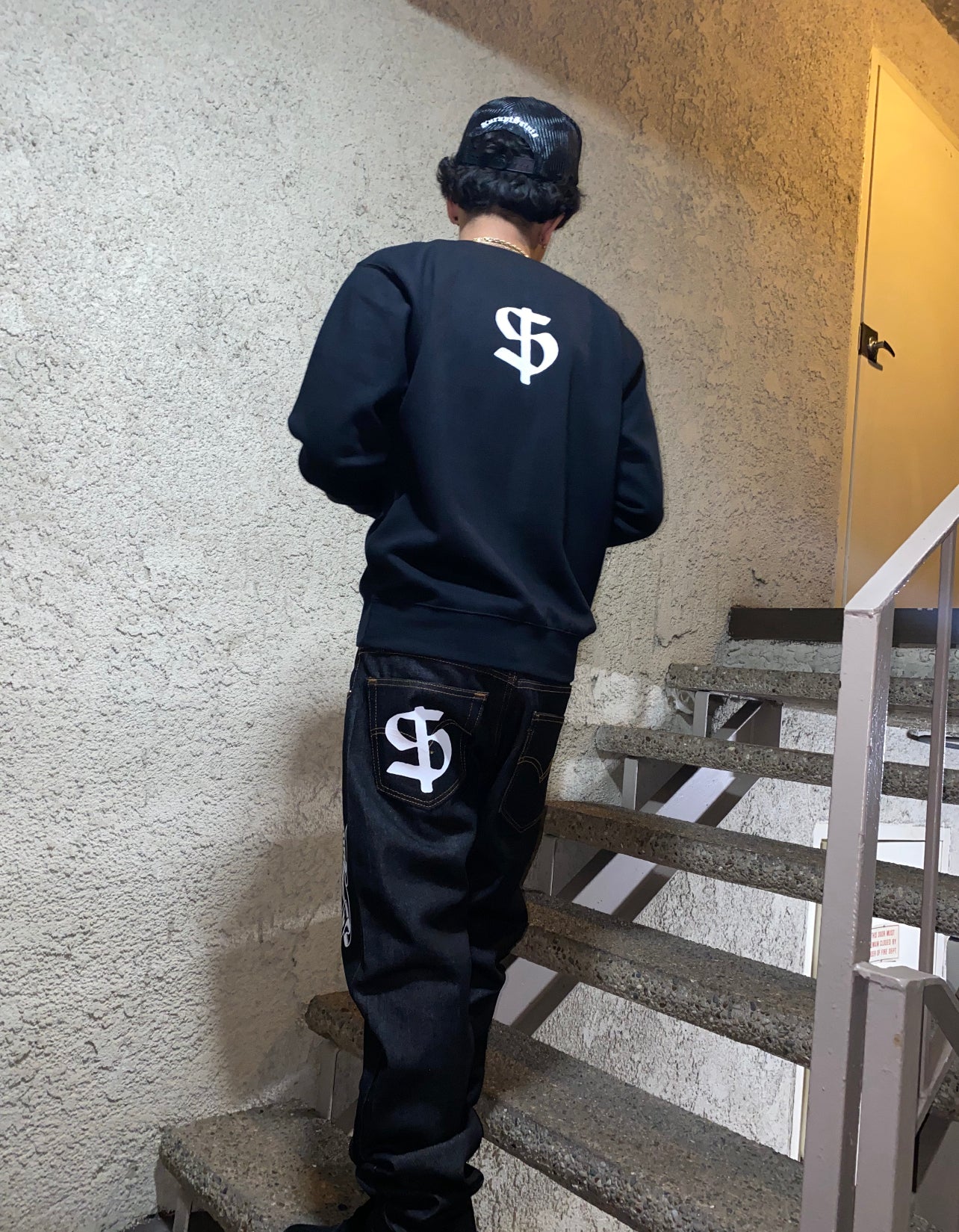 MALVERDE & EL CHAPO - Classic Straight Leg Style Jeans - BLACK