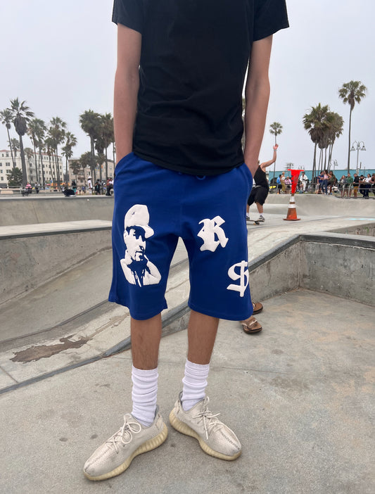 EL CHAPO SWEAT SHORTS - BLUE