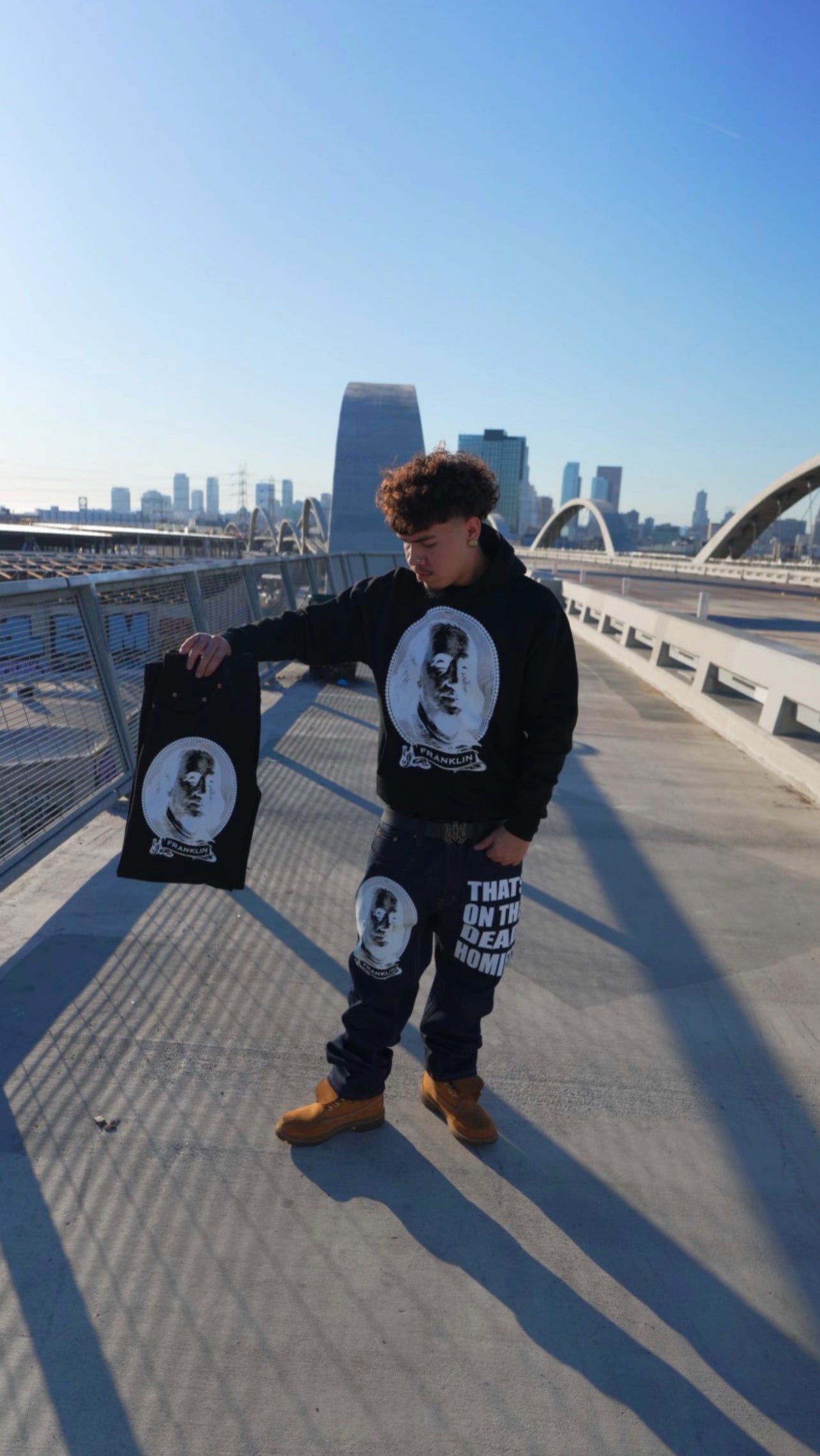 FRANKLIN-DEAD HOMIES Straight Leg Style Jeans - DARK BLUE JEANS
