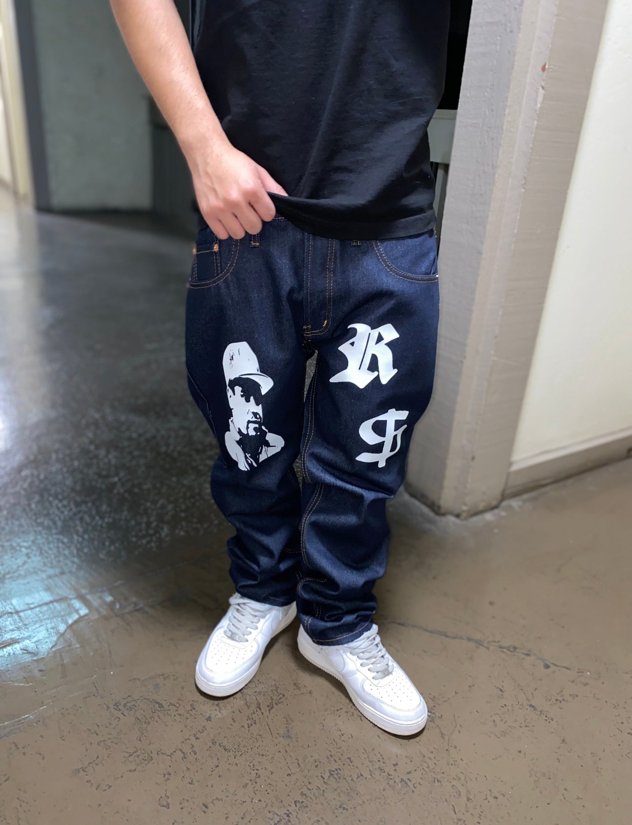 EL CHAPO Classic Straight Leg Style Jeans - DARK BLUE