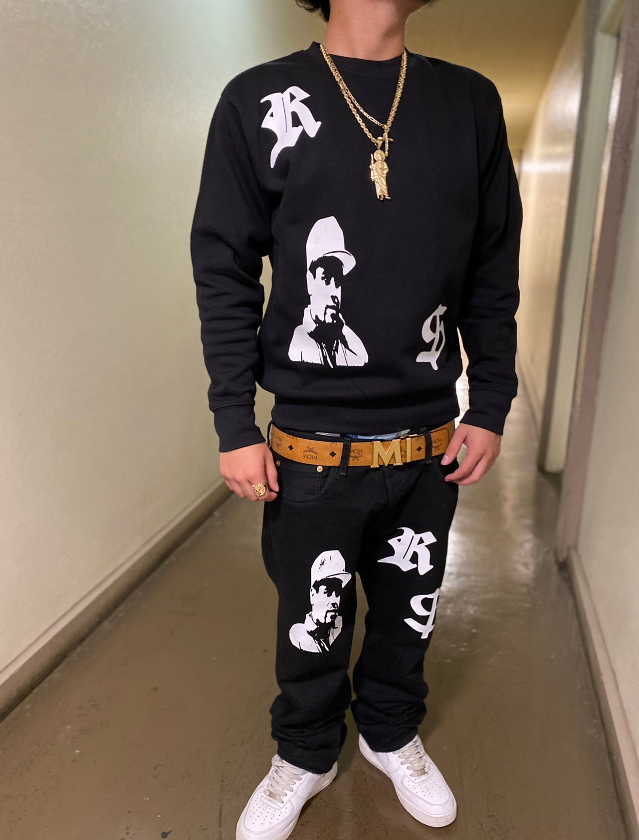 EL CHAPO Classic Straight Leg Style Jeans - DARK BLACK