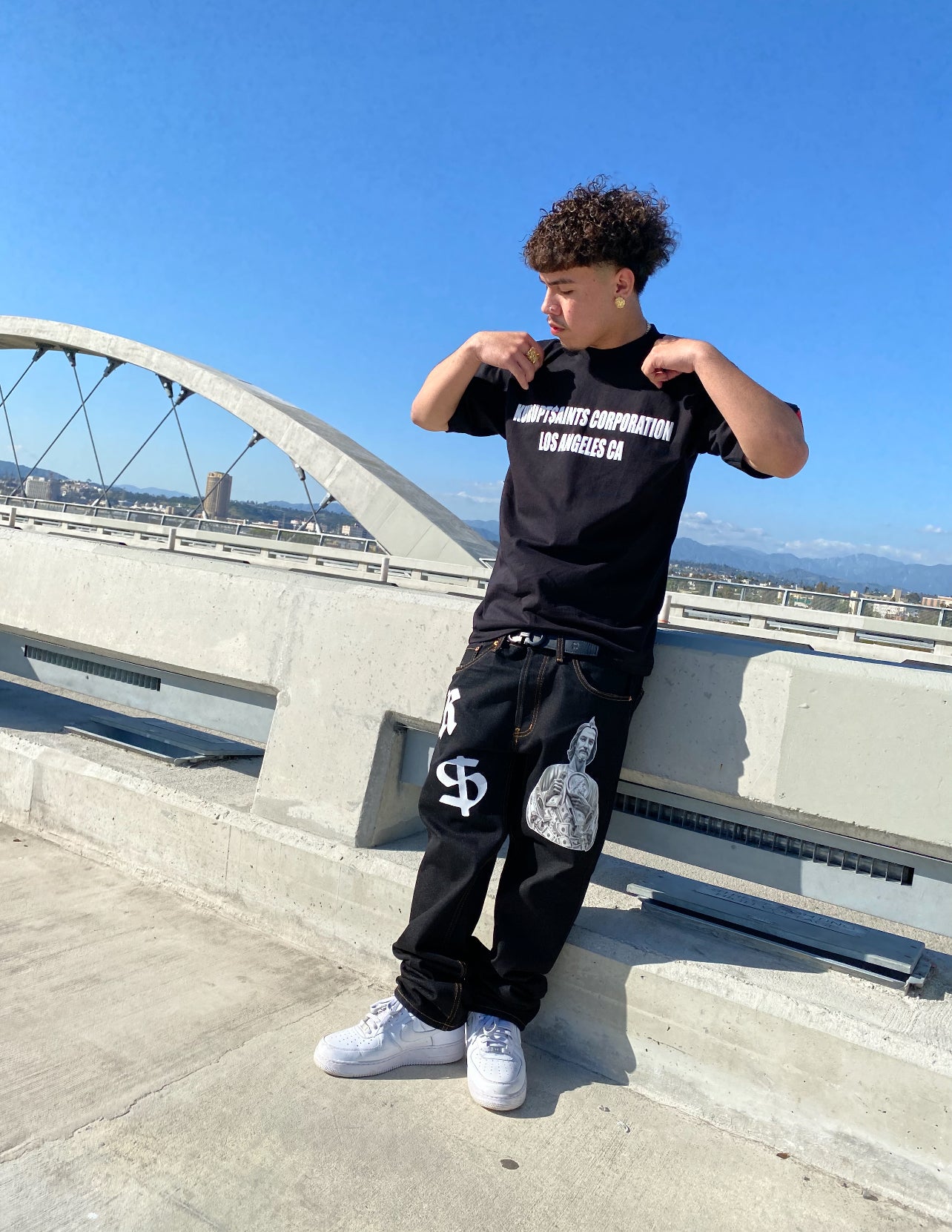 KURUPT $AINTS CORPORATION Loose Fit T-Shirt - BLACK