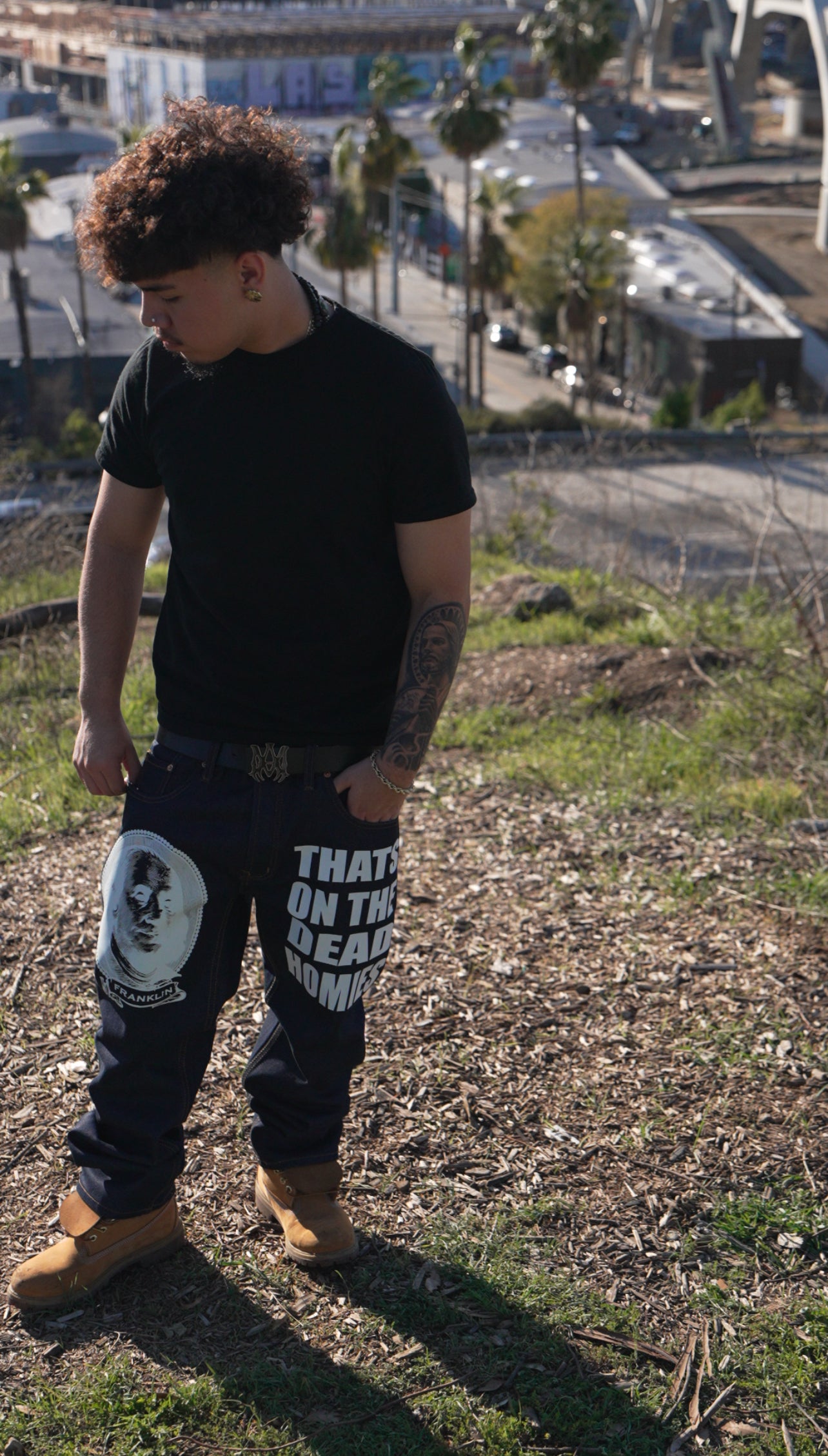 FRANKLIN-DEAD HOMIES Straight Leg Style Jeans - DARK BLUE JEANS