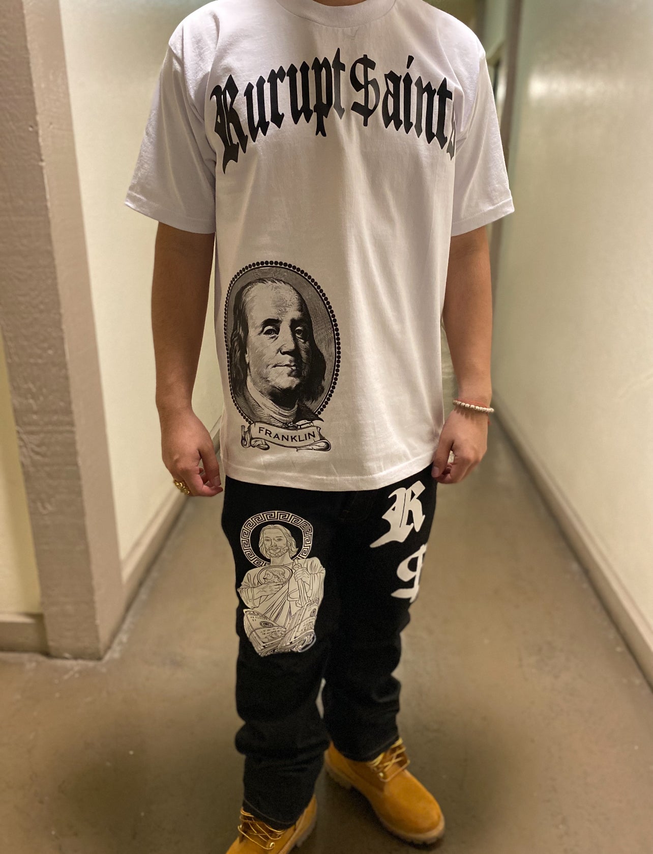 Ben Franklin Loose Fit T-Shirt - WHITE