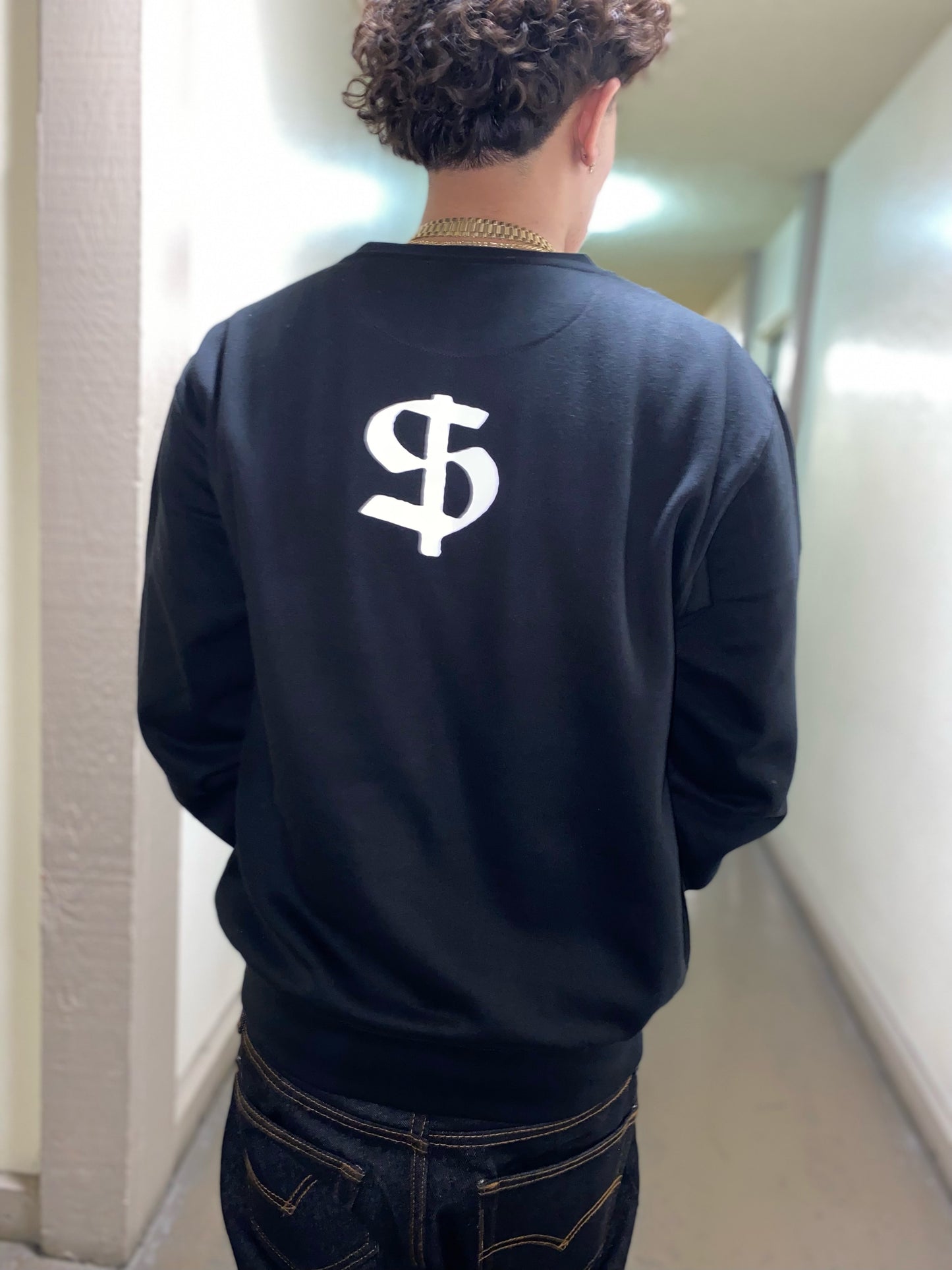 SAN JUDAS CREWNECK SWEATER (Oversized Graphic) - BLACK