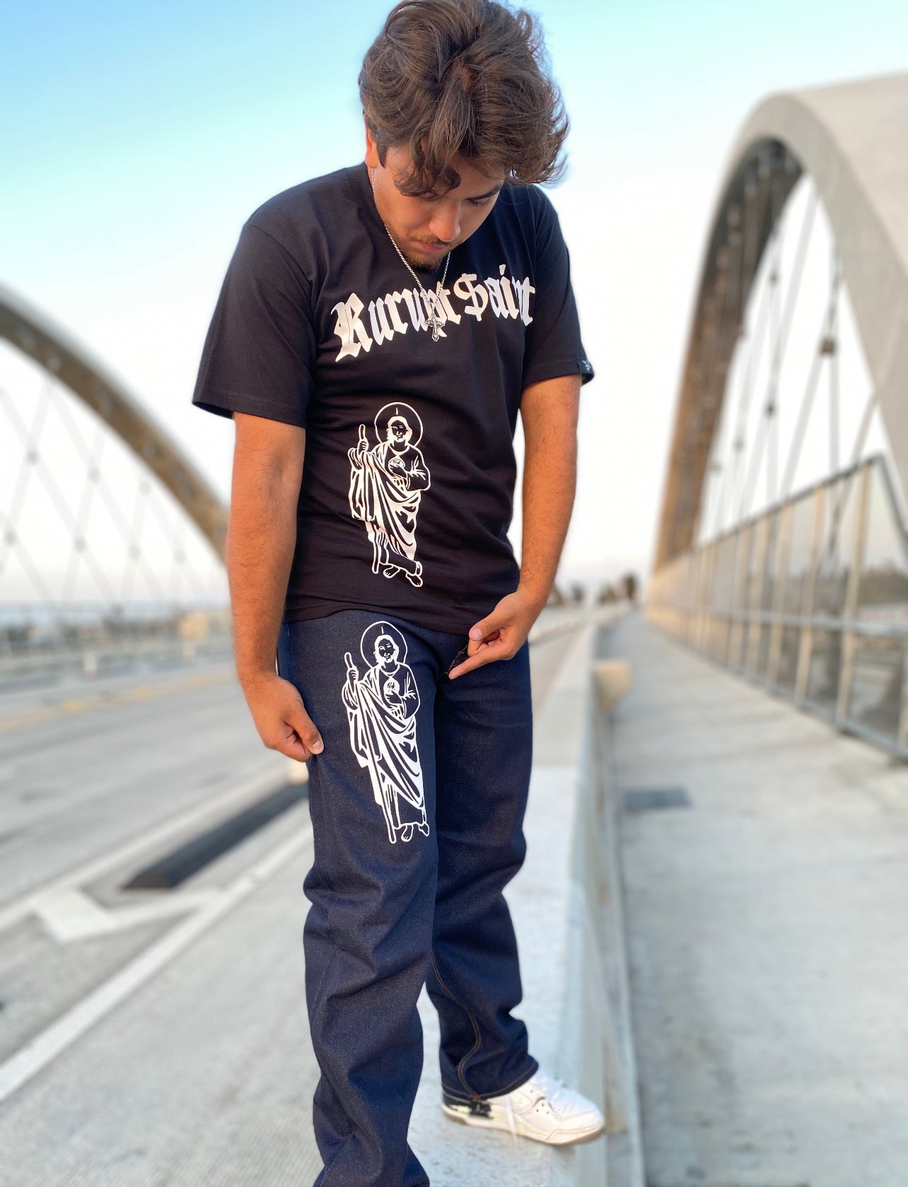 SAN JUDAS Classic Straight Leg Style Jeans - DARK BLUE