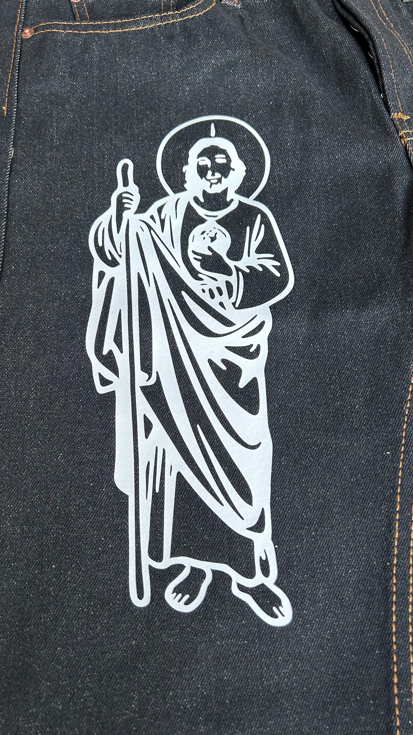 SAN JUDAS Classic Straight Leg Style Jeans - BLACK