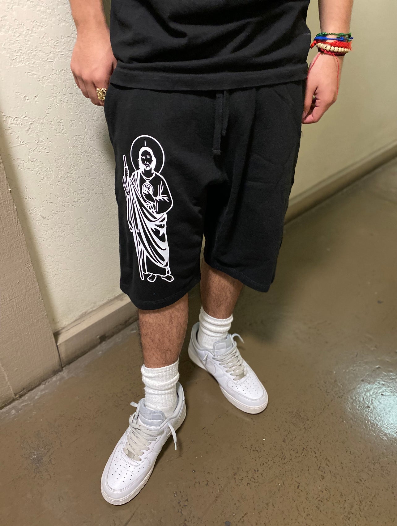 SAN JUDAS SWEAT SHORTS (NO K$ INITIALS)- BLACK