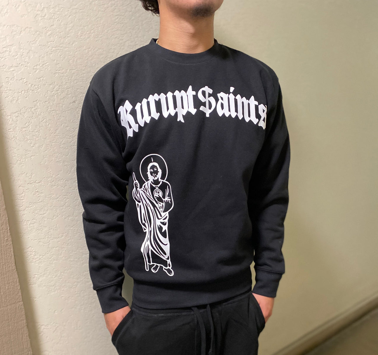 SAN JUDAS CREWNECK SWEATER - BLACK