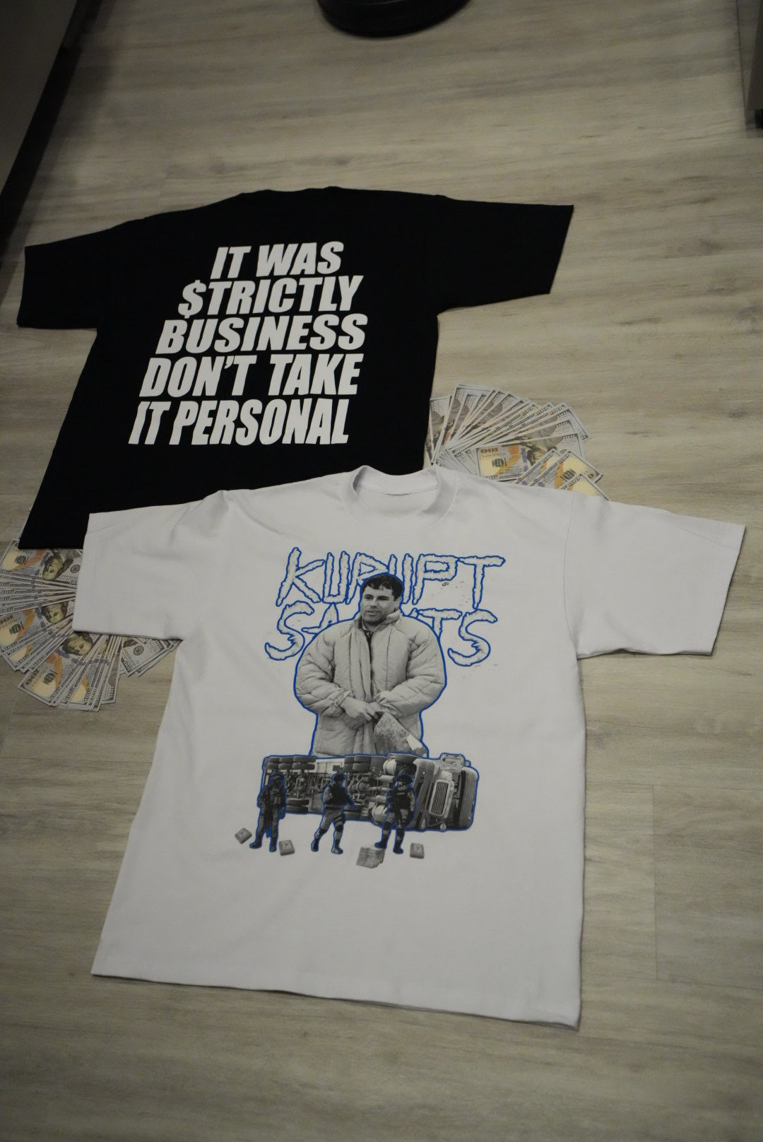 EL CHAPO-KURUPT SAINTS - Pro-Club T-Shirt - BLACK
