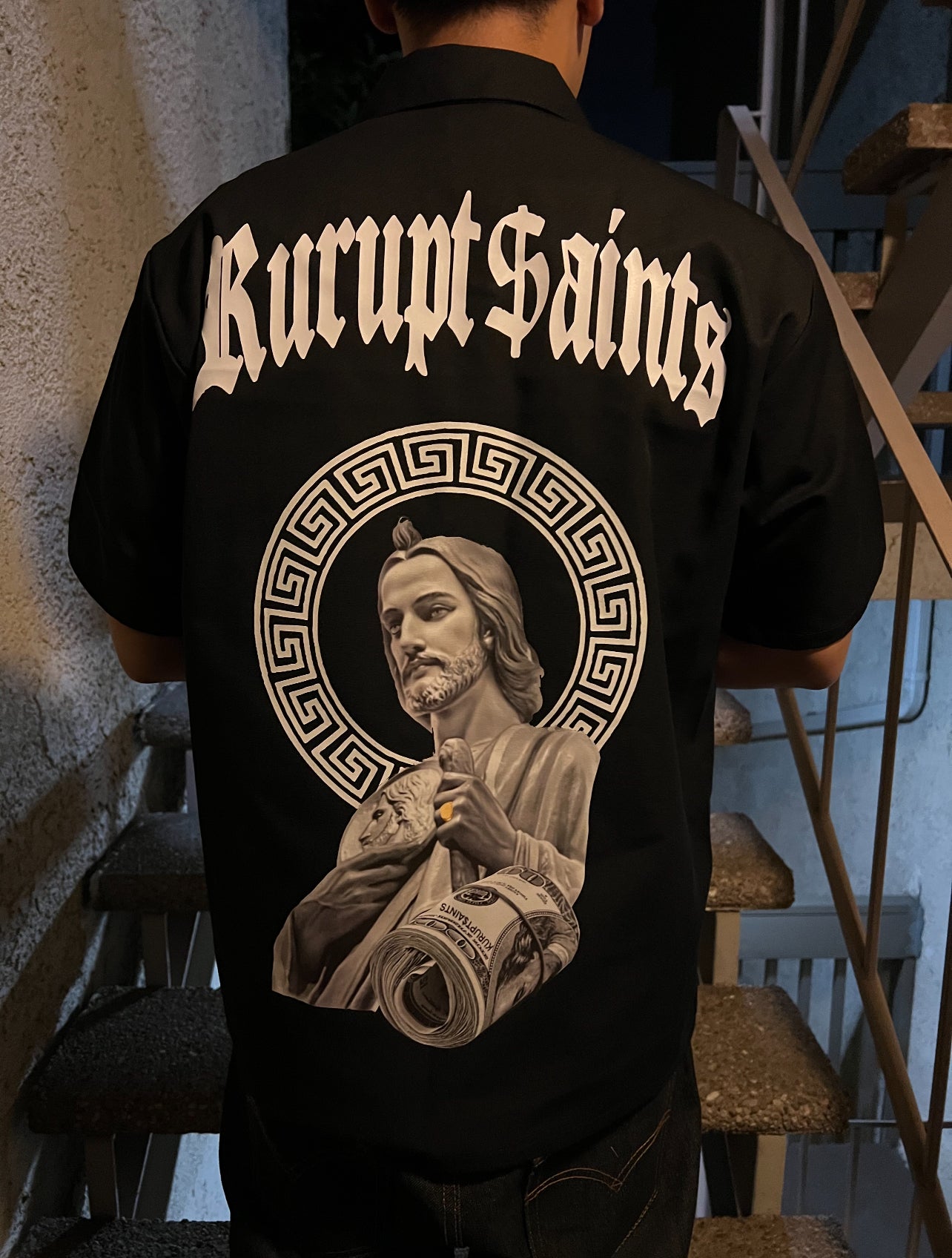 "18K SAN JUDAS" Ben Davis Shirt - BLACK