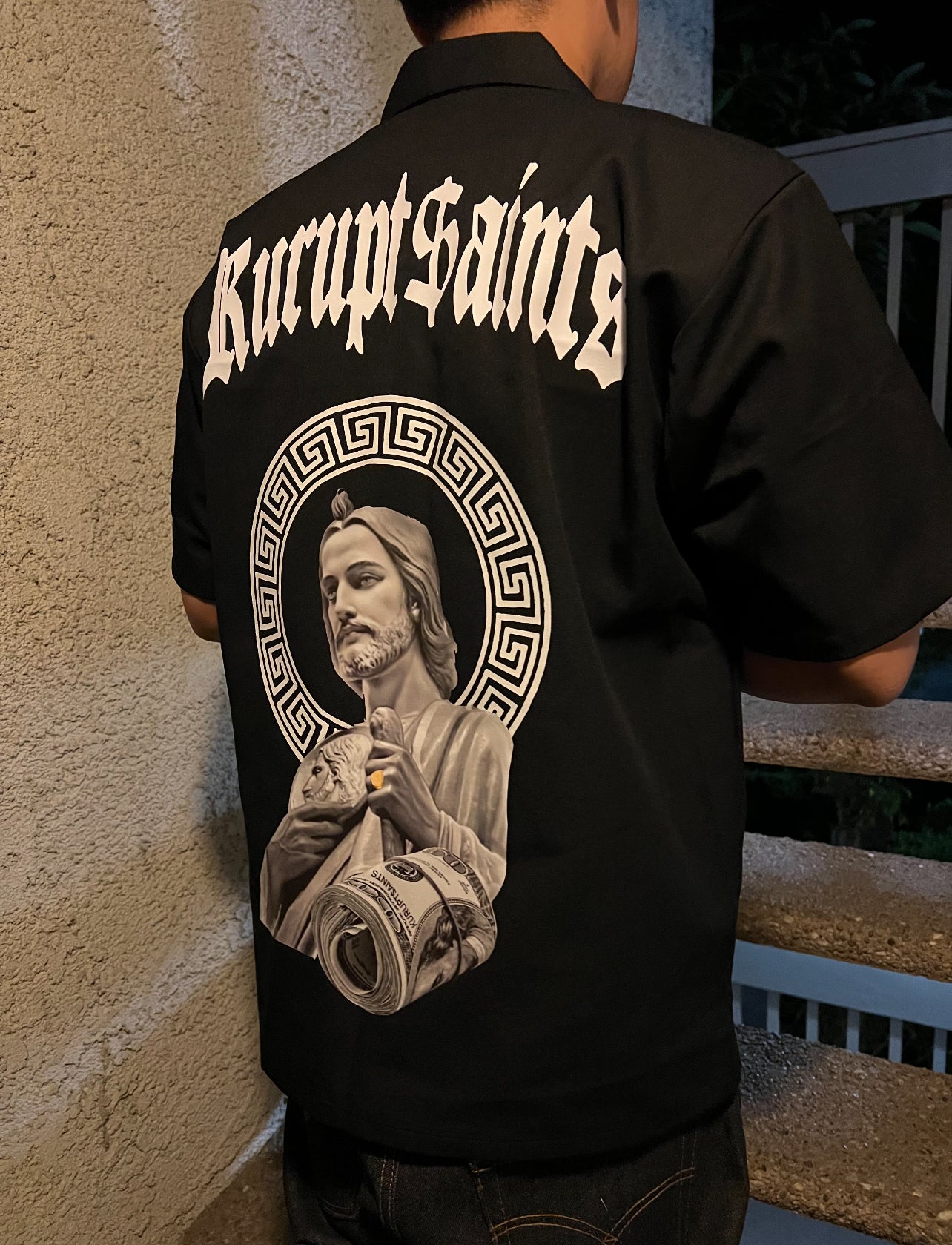 "18K SAN JUDAS" Ben Davis Shirt - BLACK