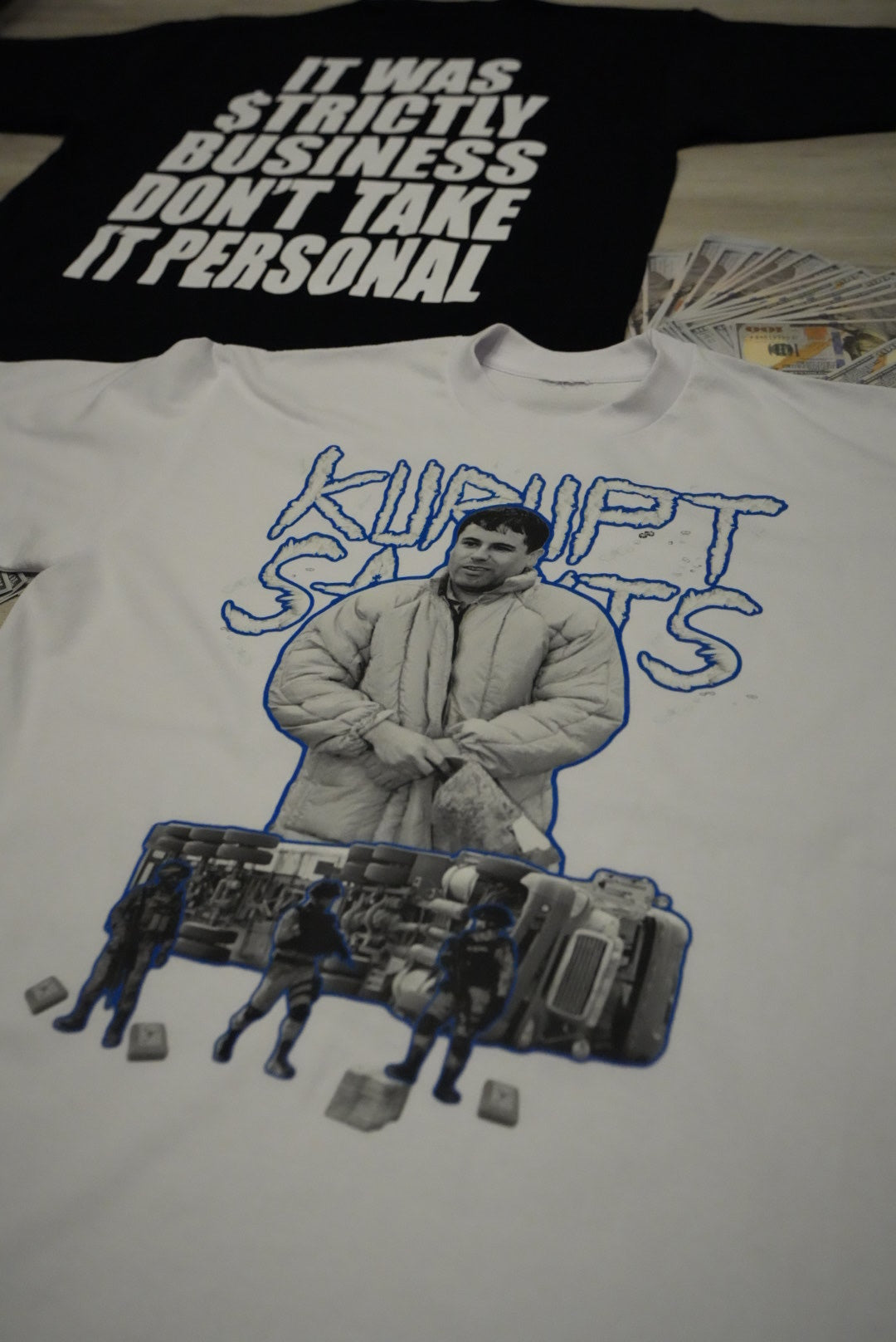 EL CHAPO-KURUPT SAINTS - Pro-Club T-Shirt - WHITE