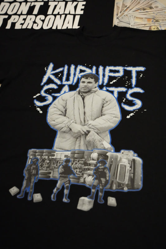EL CHAPO-KURUPT SAINTS - Pro-Club T-Shirt - BLACK