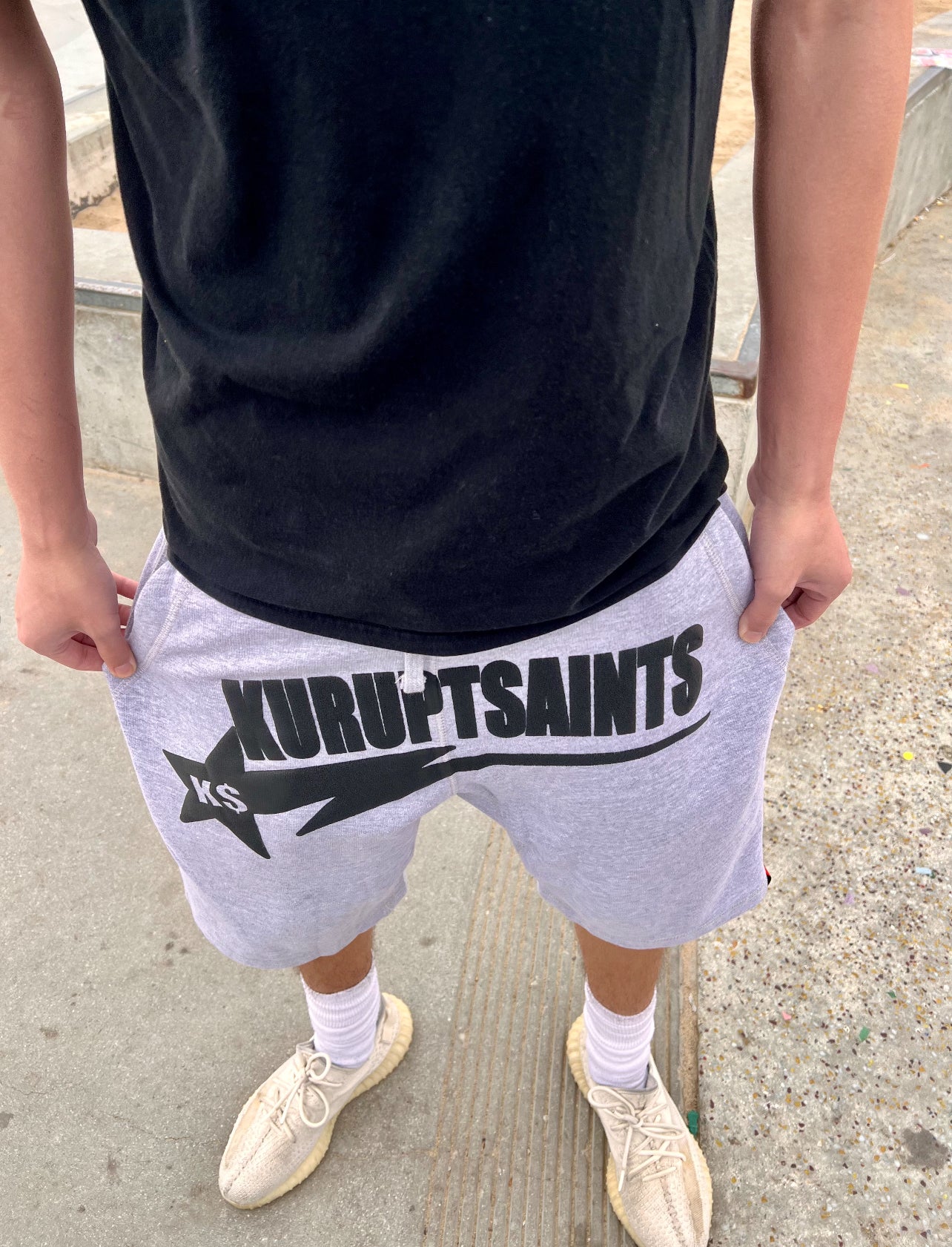 KURUPT $AINTS SWEAT SHORTS - GRAY