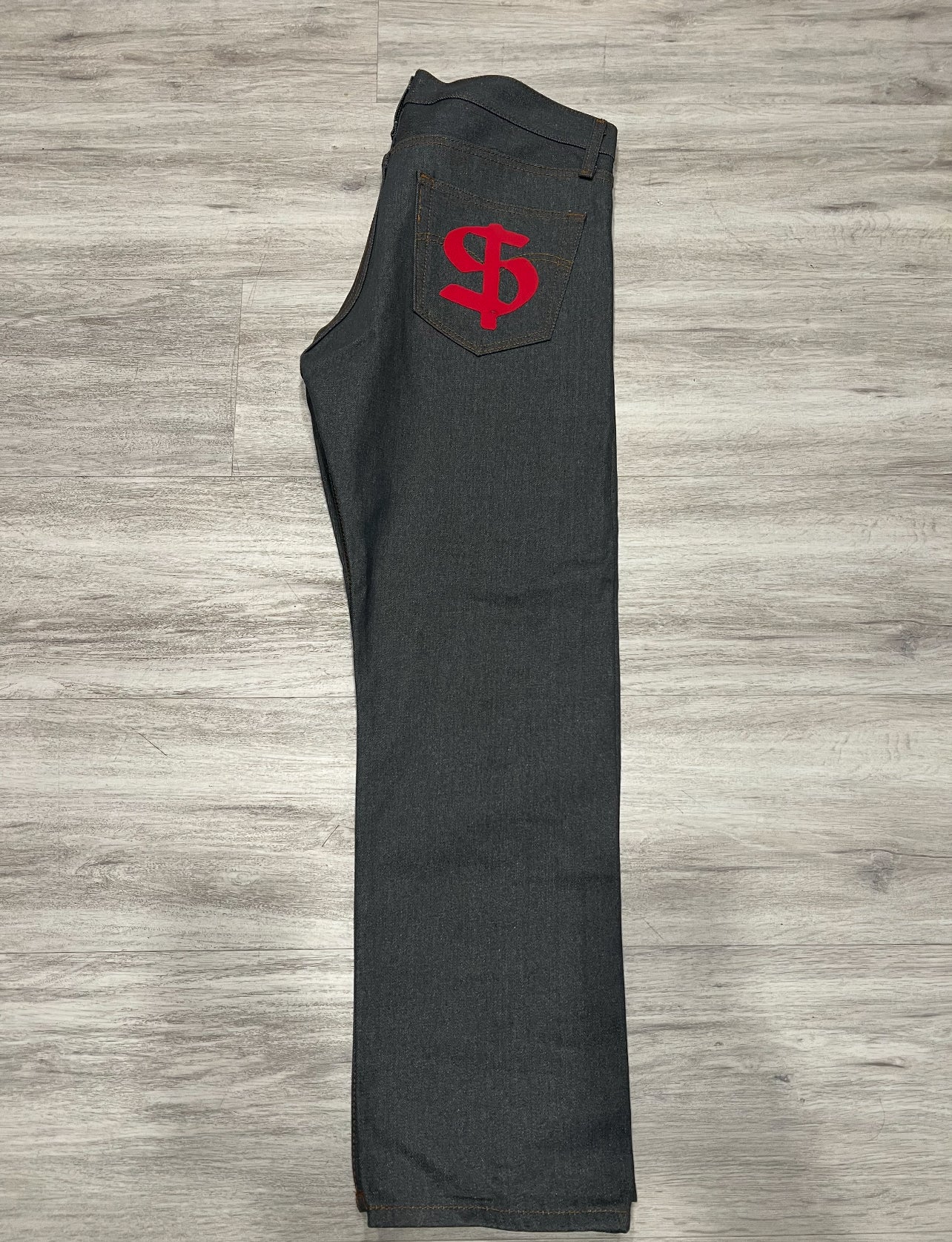 Praying Hands - Classic Straight Leg Style Jeans - GRAY