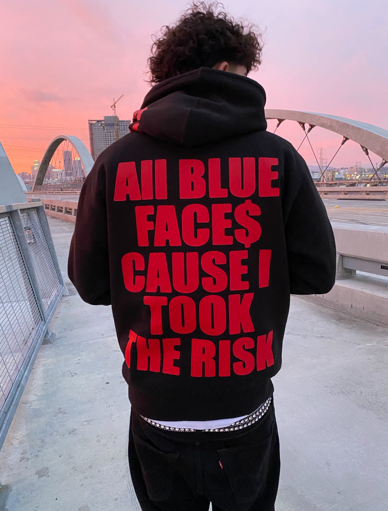 ALL BLUE FACE Hoodie Sweater Black Red KuruptSaints